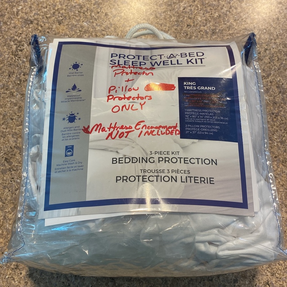 Protect A Bed Sleep Well King 2 Pillow Protectors Mattress Protector-PARTIAL KIT - Picture 3 of 17